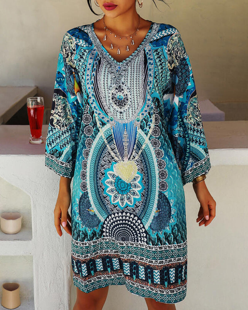 Emelia - Leuchtendes Boho-Druckkleid - Ansicht 3