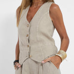 Andrea - Ensemble Gilet mit Knöpfen & Weite Hose - Ansicht 12