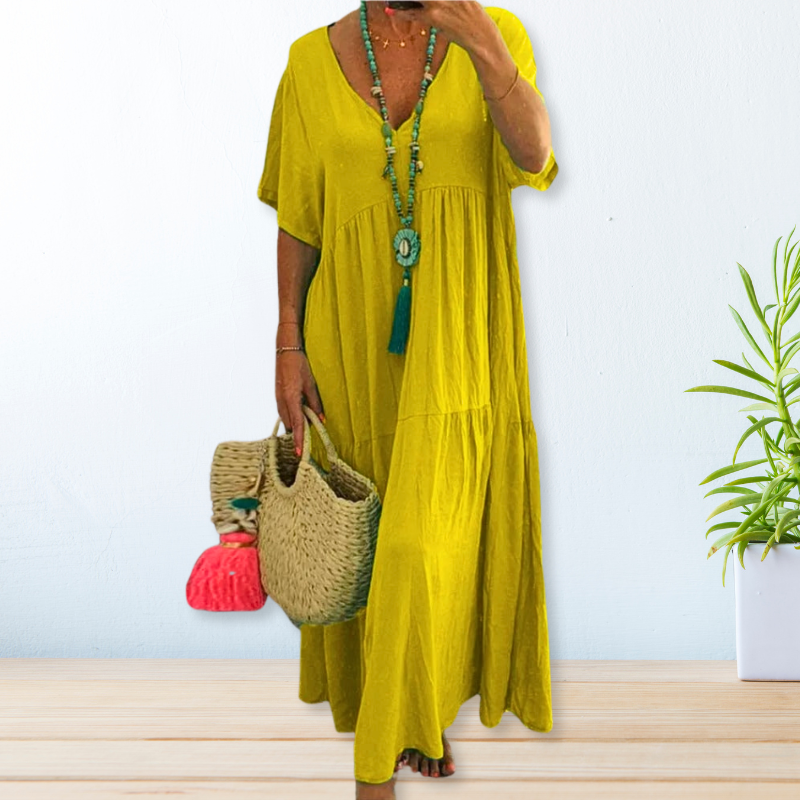 Melanie | Baumwoll-Leinen Kleid - Ansicht 7