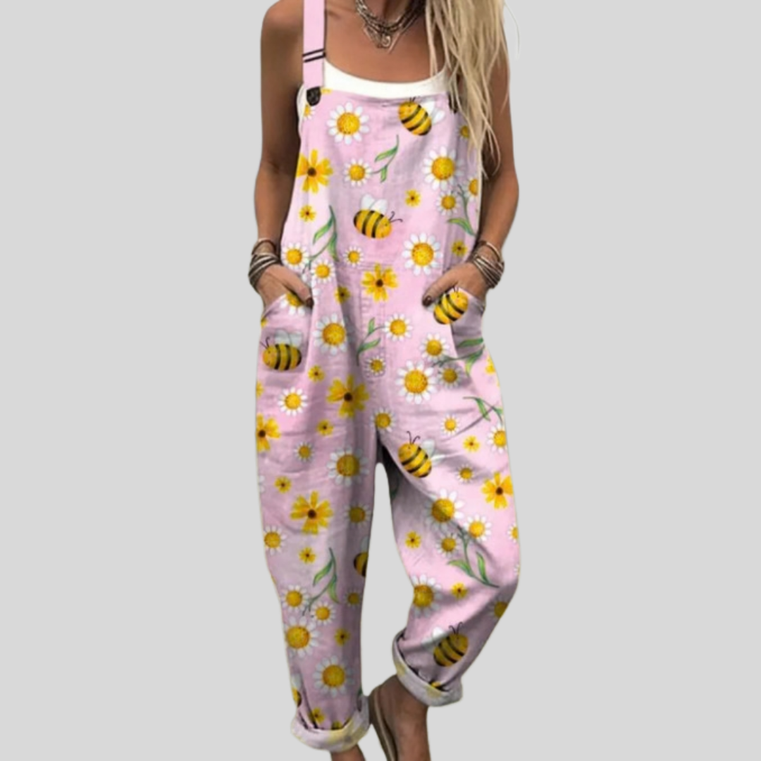 Rosa Latzhose mit Bienen von Stefanie Berlin