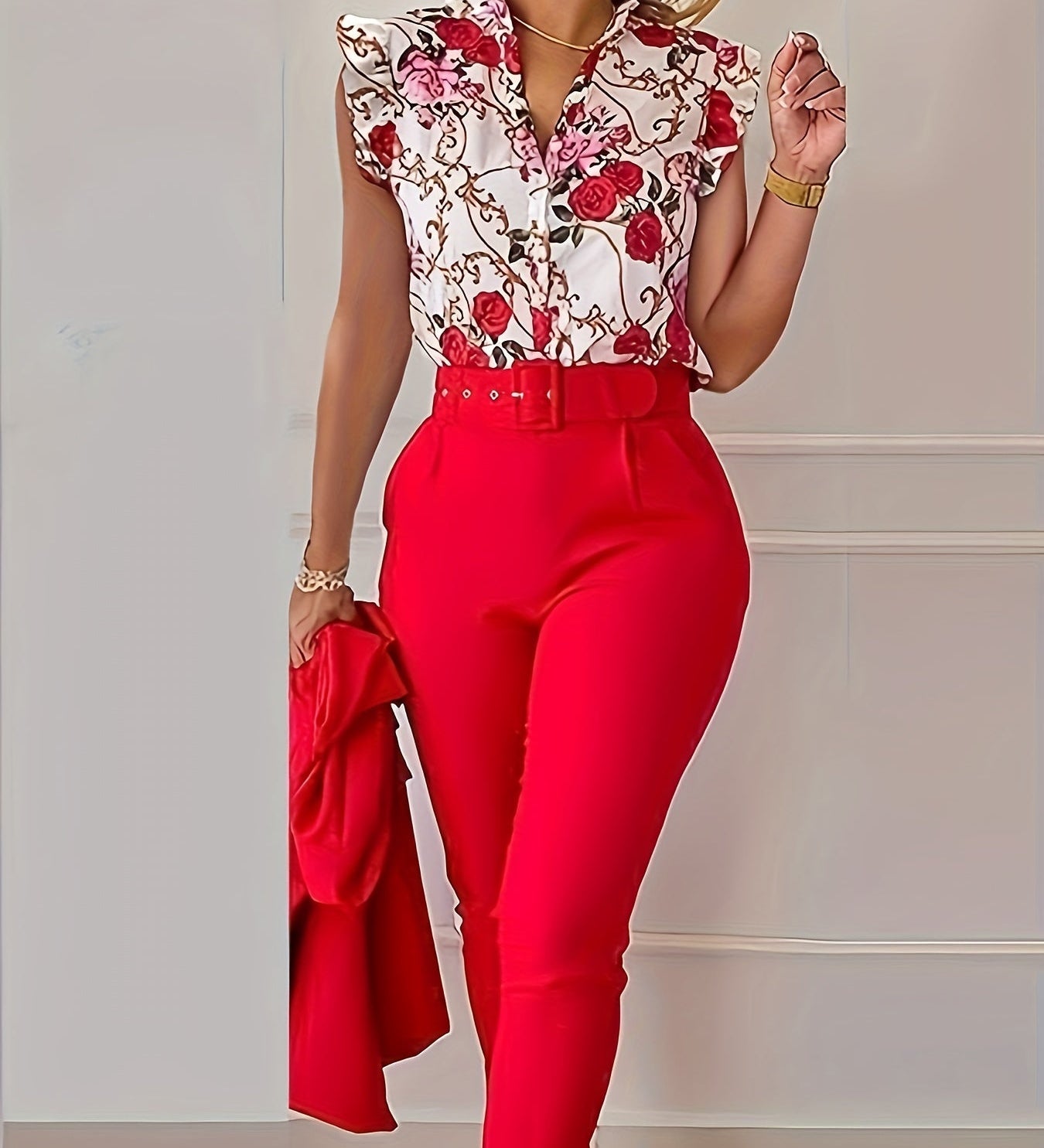 Friederike - Elegantes Ensemble mit Volantärmeln - Ansicht 2