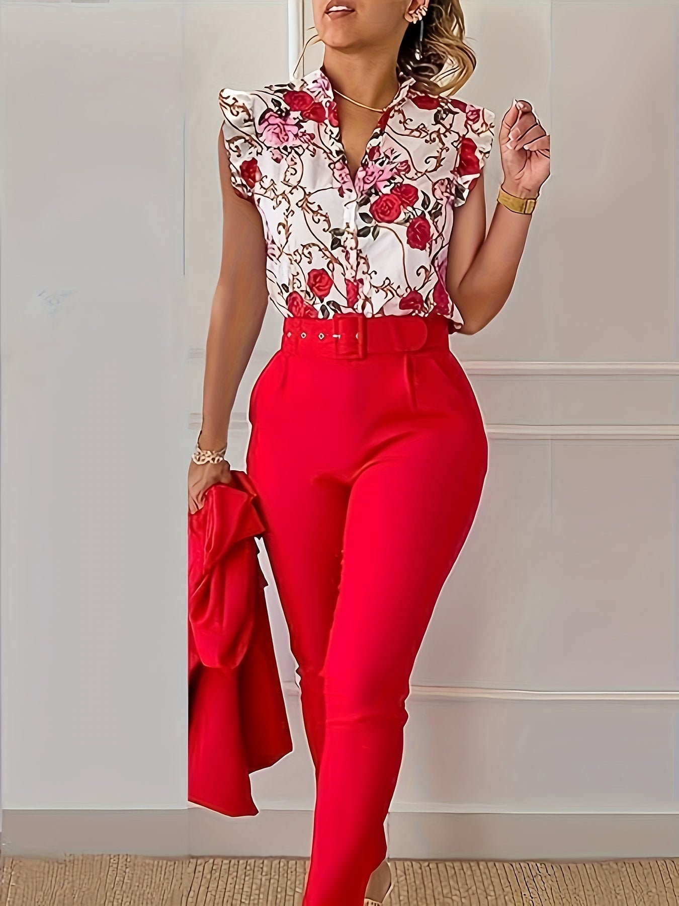 Friederike - Elegantes Ensemble mit Volantärmeln - Ansicht 4