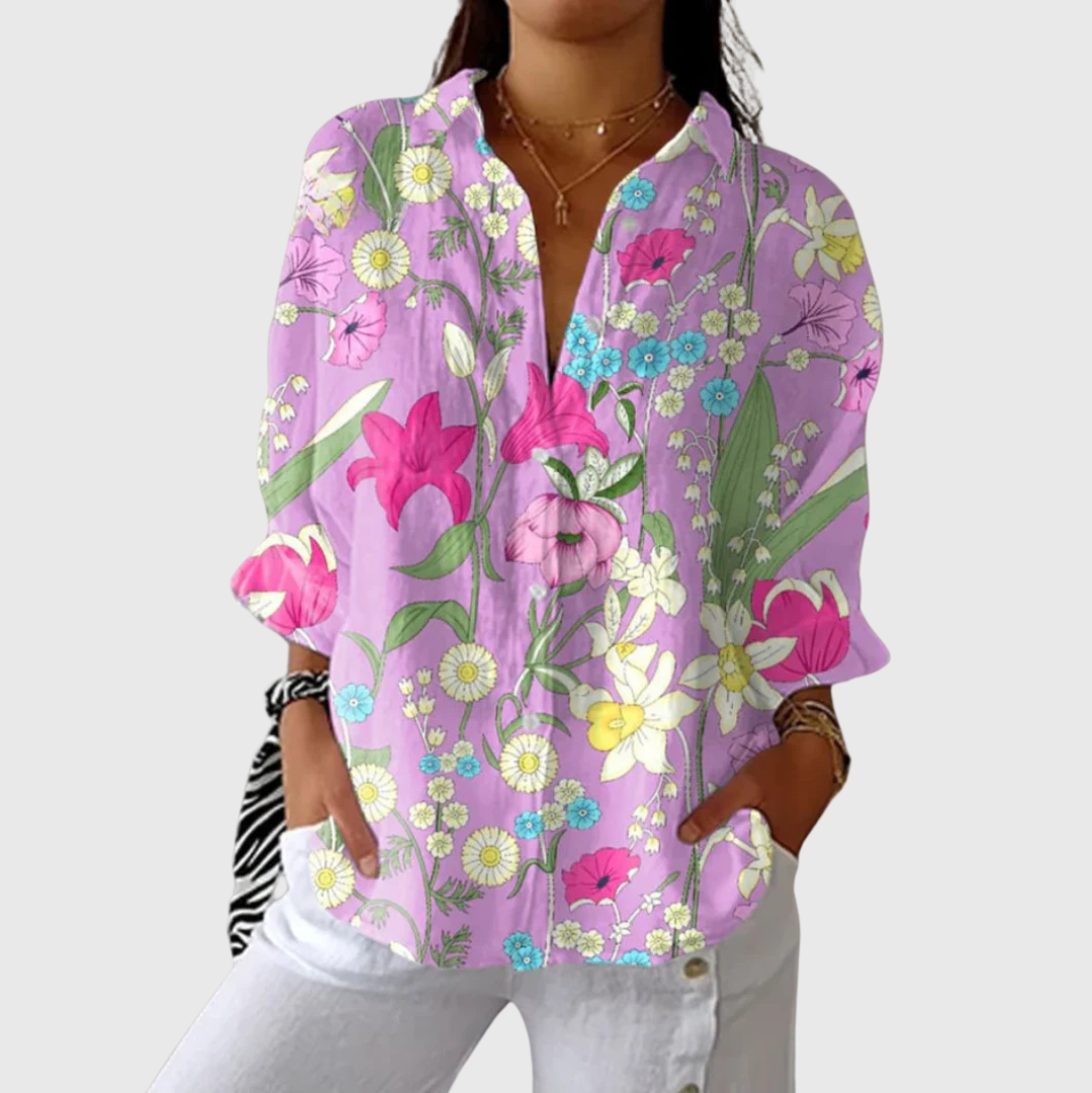 Leichte und farbenfrohe Druckbluse von Stefanie Berlin