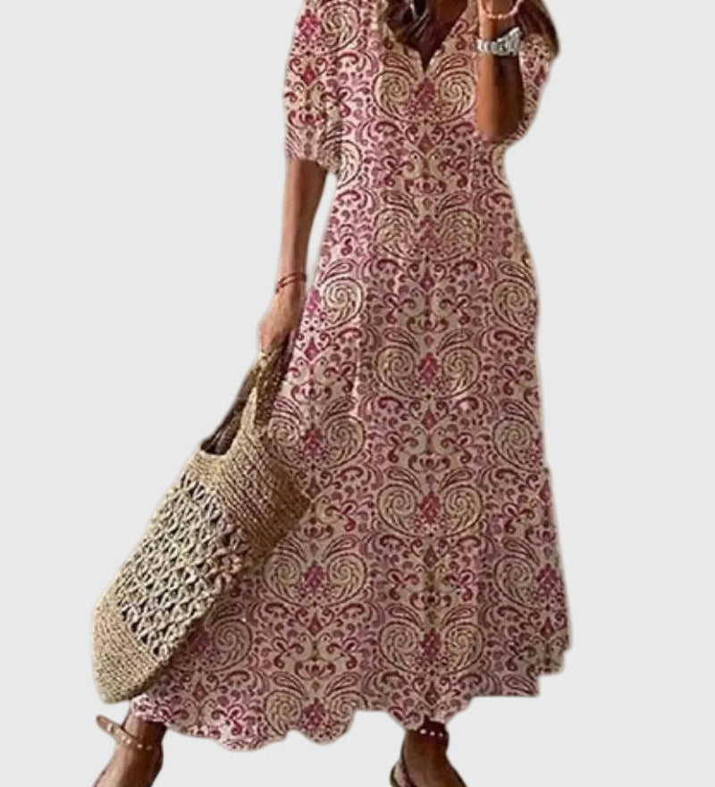 Amalia | Vintage Boho Maxikleid für den Sommer - Ansicht 4