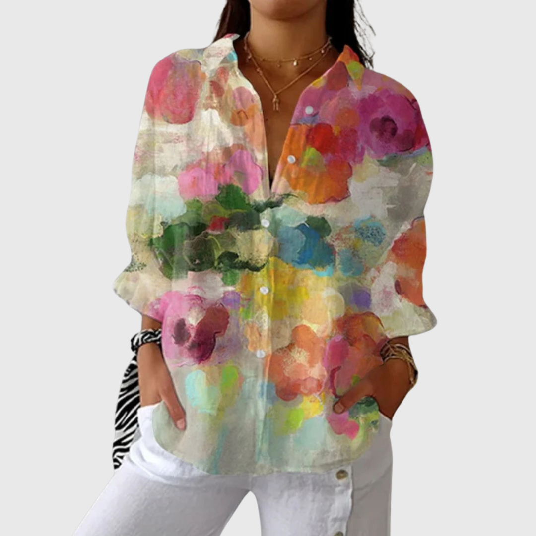 Leichte und farbenfrohe Druckbluse von Stefanie Berlin
