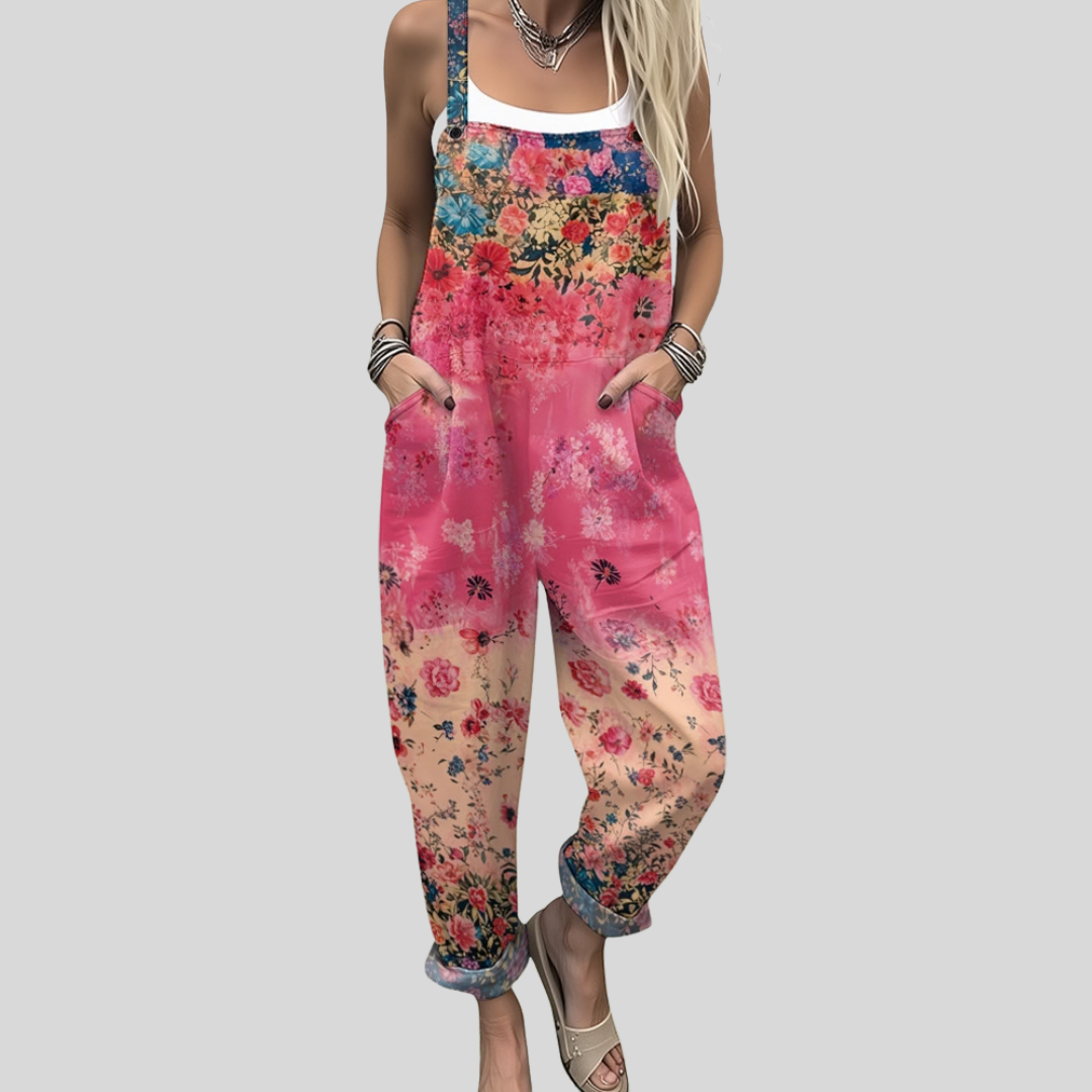 Florale Latzhose Koralle-Pink von Stefanie Berlin
