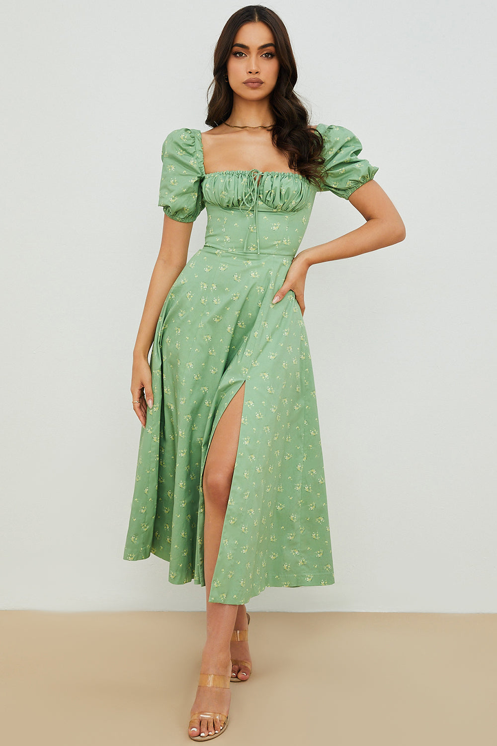 Anja - Kleid mit Puffärmeln und Blumenprint - Ansicht 3