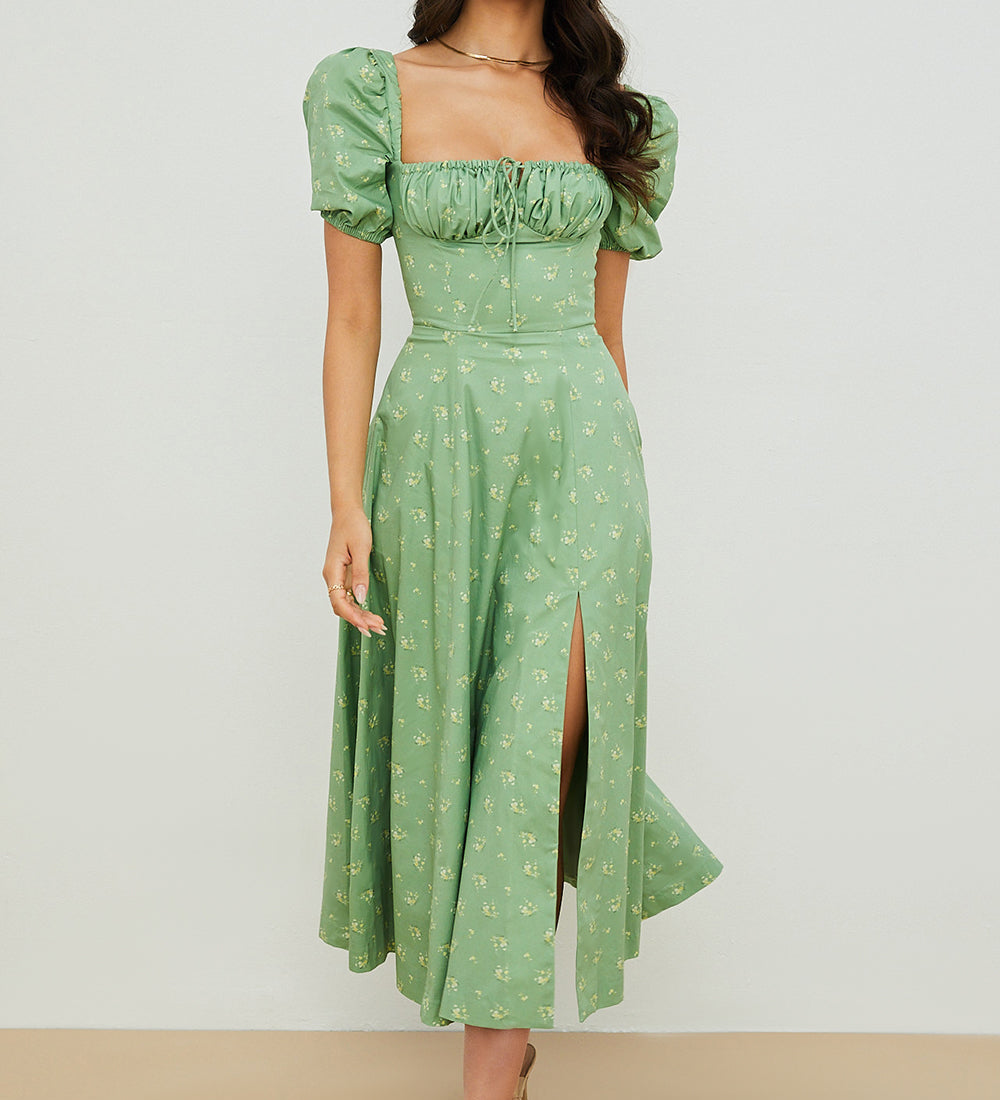 Anja - Kleid mit Puffärmeln und Blumenprint von Stefanie Berlin