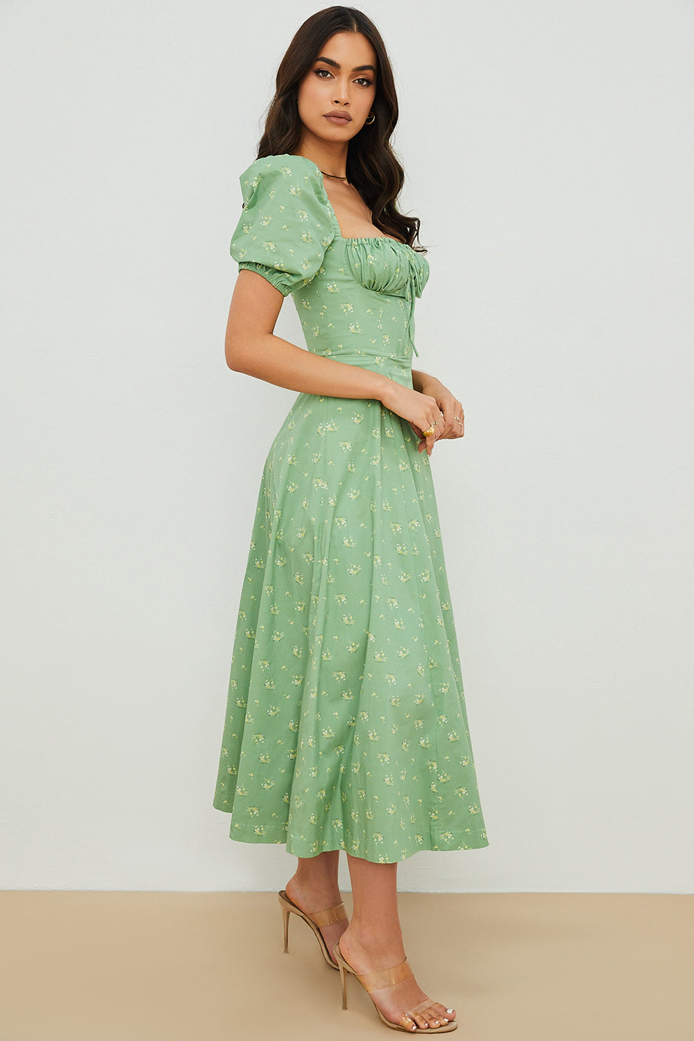 Anja - Kleid mit Puffärmeln und Blumenprint - Ansicht 4