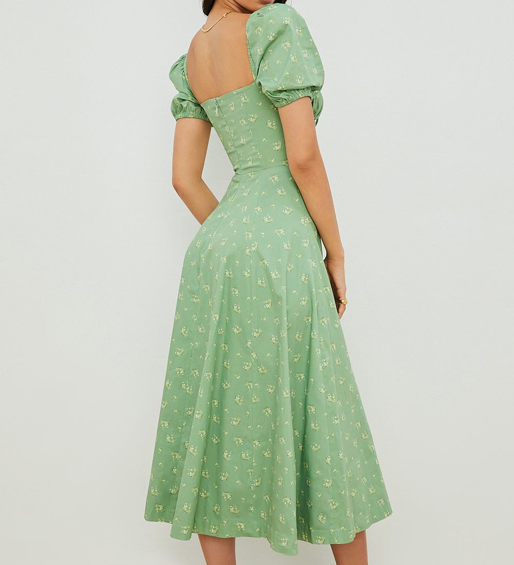 Anja - Kleid mit Puffärmeln und Blumenprint - Ansicht 2