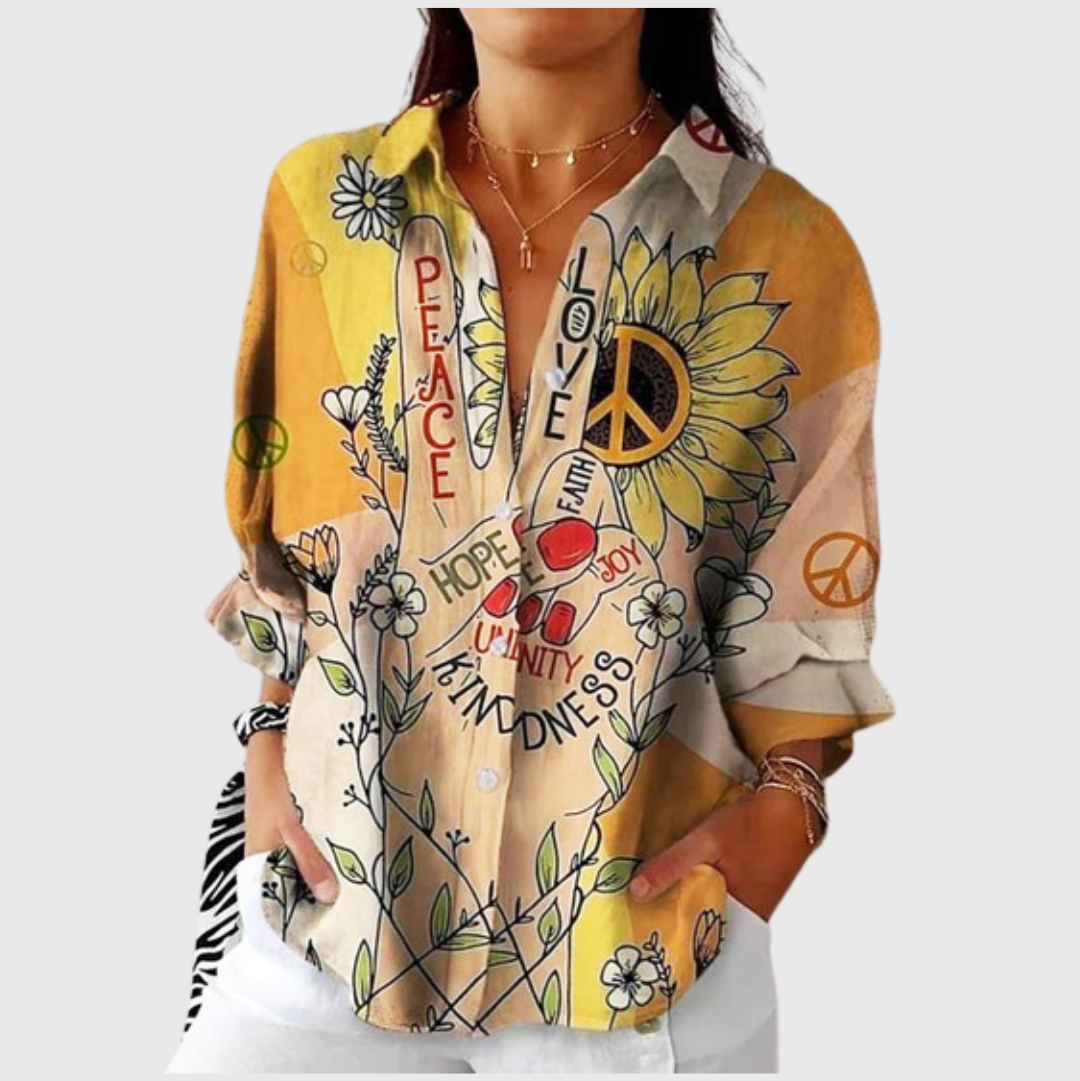 Leichte und farbenfrohe Druckbluse von Stefanie Berlin