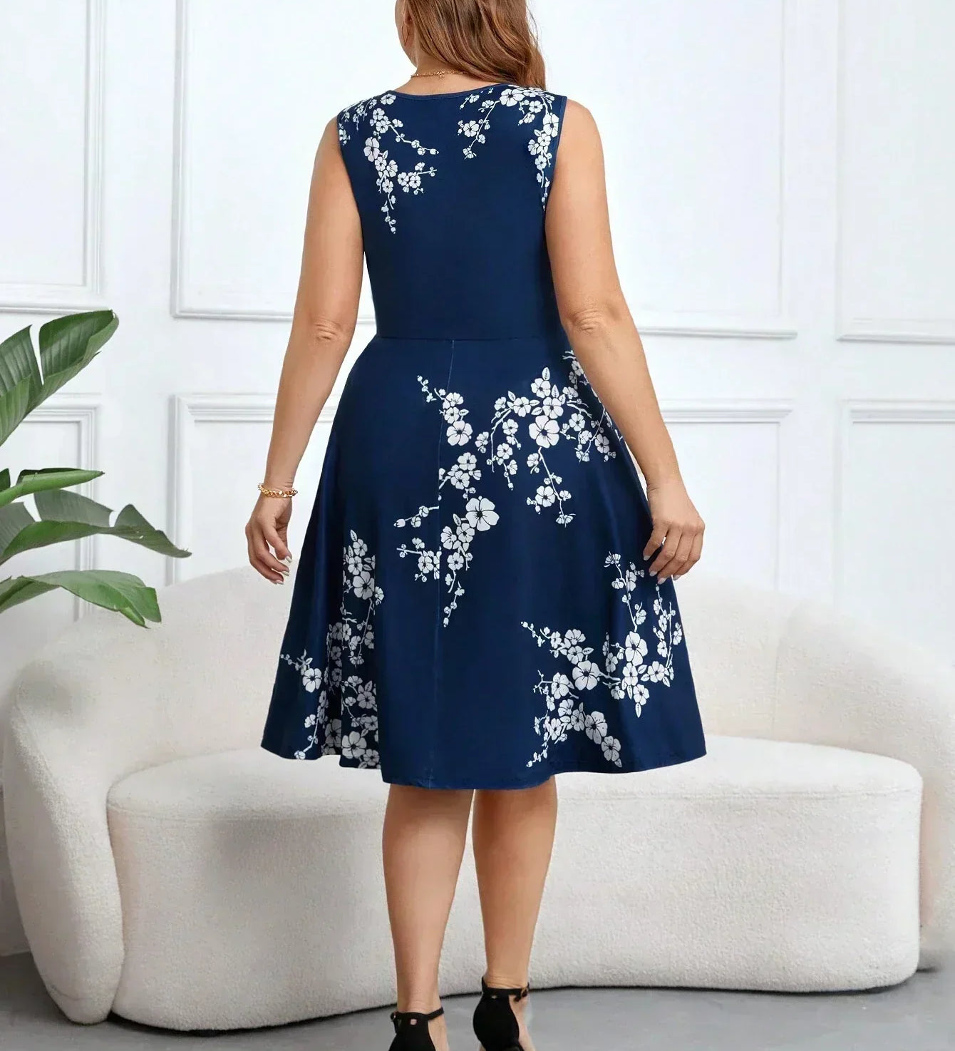 Danica - Blumenmuster Wickelkleid - Ansicht 2