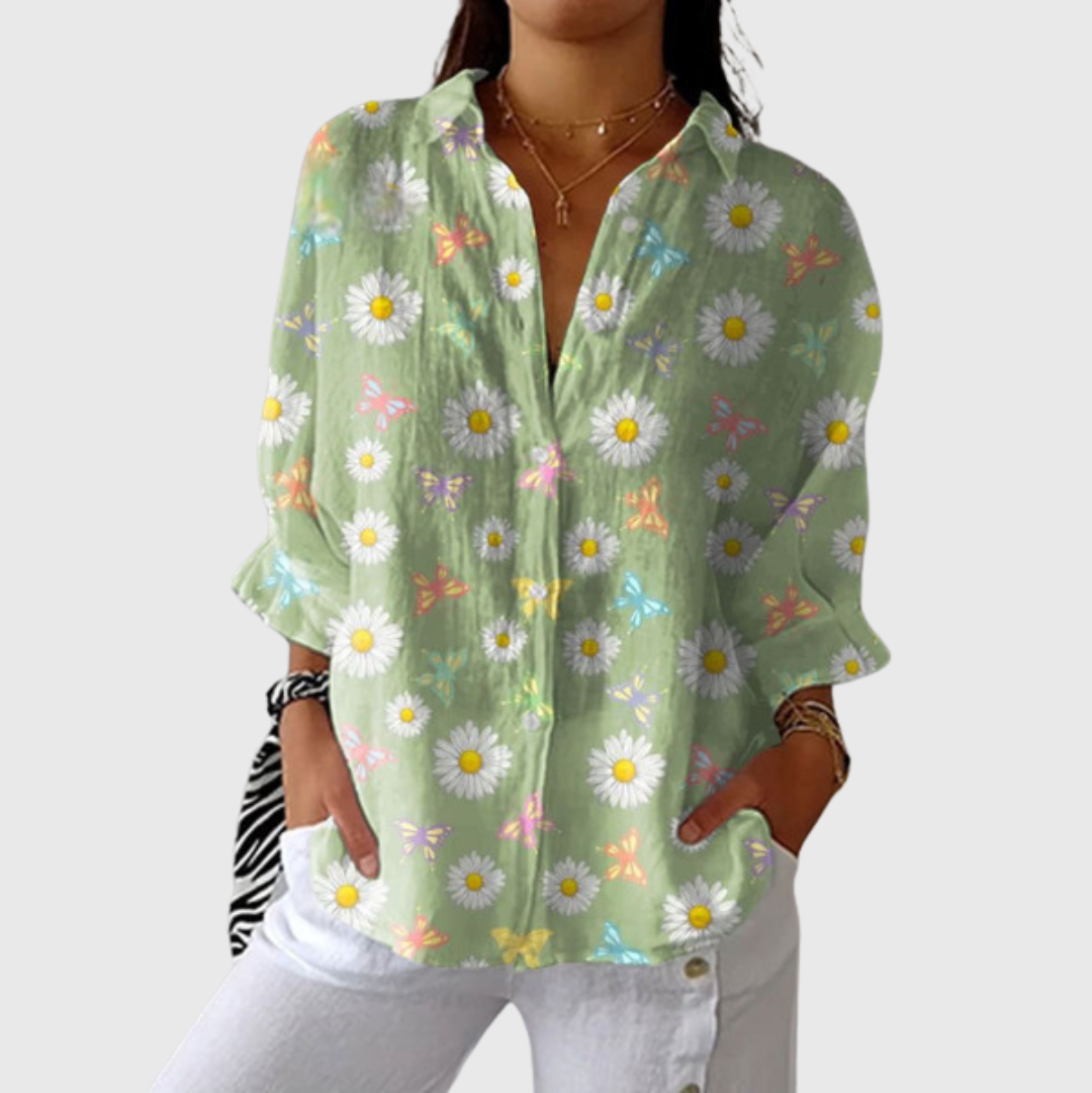 Leichte und farbenfrohe Druckbluse von Stefanie Berlin