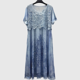 Indigo | Elegantes Midi-Kleid mit Blumenmuster - Ansicht 6