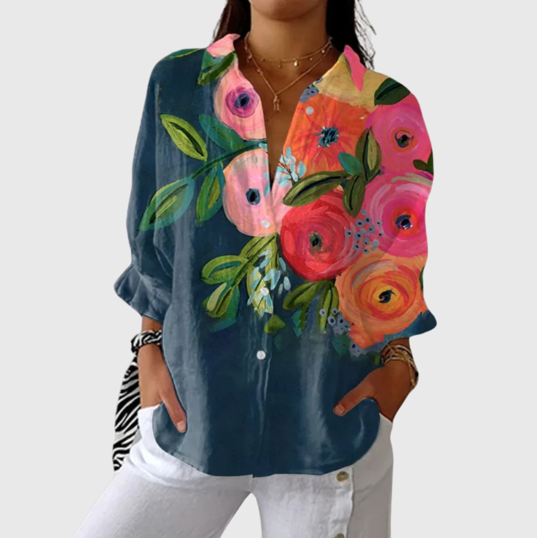 Leichte und farbenfrohe Druckbluse von Stefanie Berlin