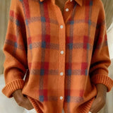 Melanie | Karierte Strickjacke