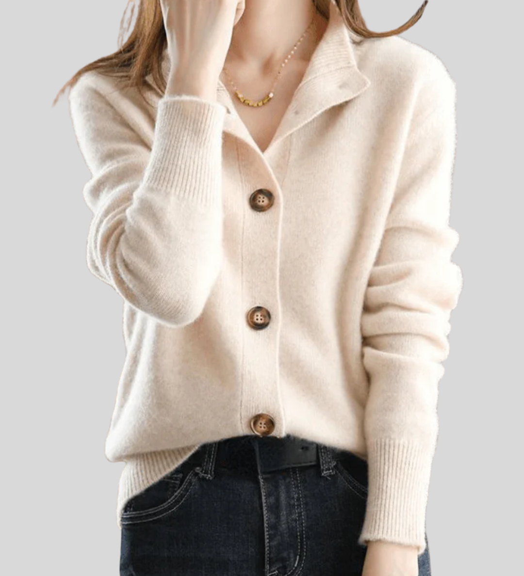 Claire | Kaschmir Cardigan im Retro-Stil - Ansicht 2