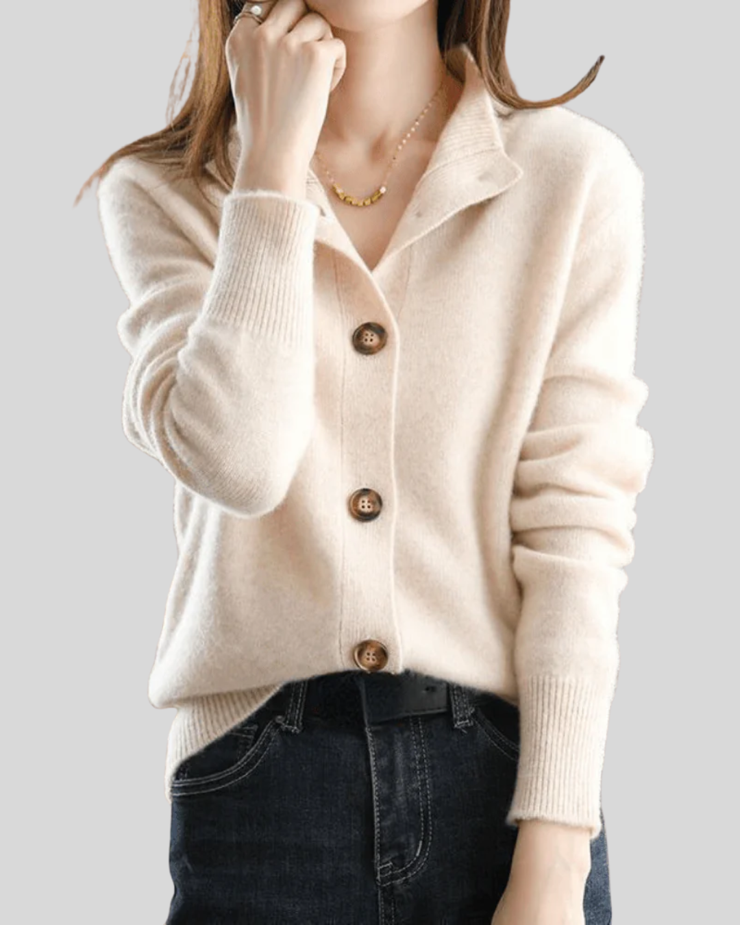 Claire | Kaschmir Cardigan im Retro-Stil - Ansicht 2