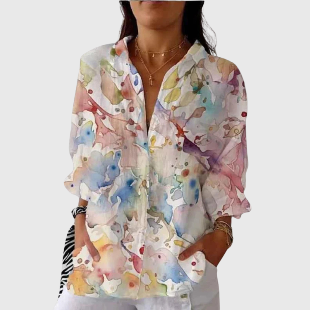 Leichte und farbenfrohe Druckbluse von Stefanie Berlin