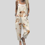 Latzhose mit Hundemotiv Creme von Stefanie Berlin