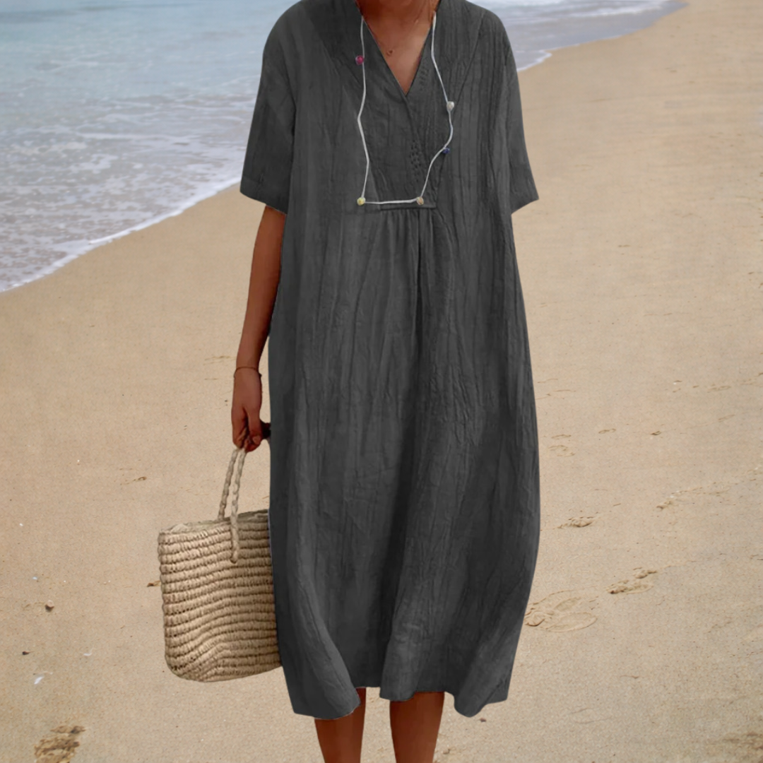 Bequeme Sommerkleid Blau - Ansicht 2