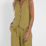 Andrea - Ensemble Gilet mit Knöpfen & Weite Hose - Ansicht 6