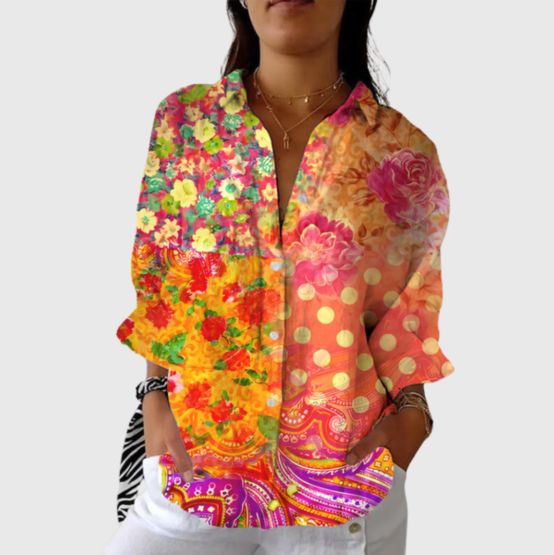 Leichte und farbenfrohe Druckbluse von Stefanie Berlin
