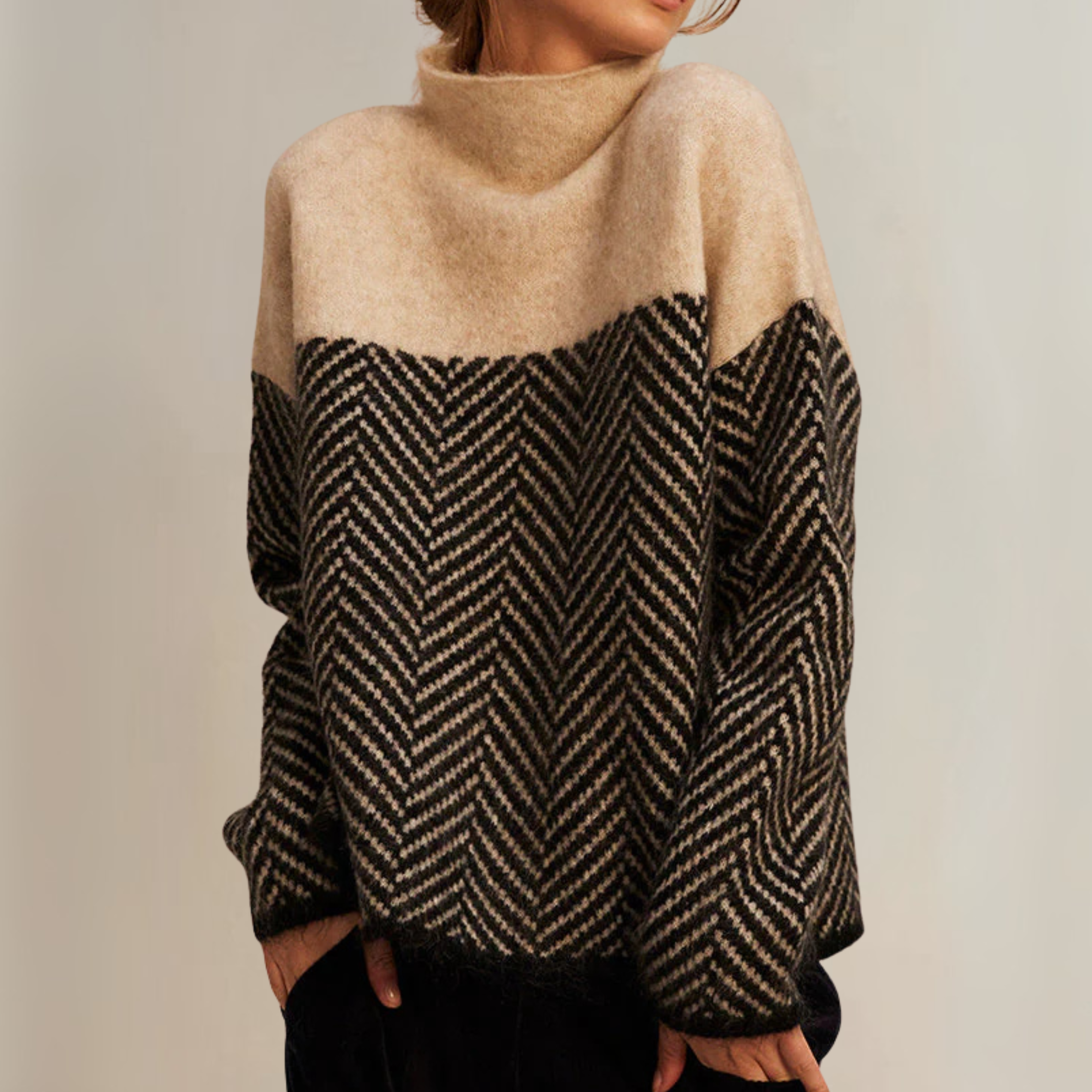 Norah | Pullover aus Baumwolle mit Stehkragen - Ansicht 2