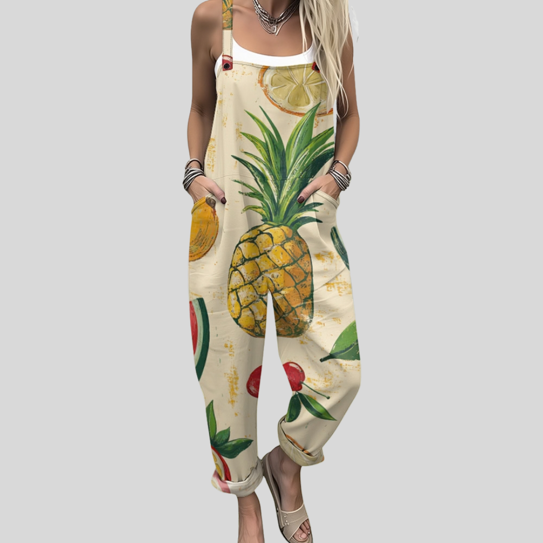 Latzhose mit Tropenfrüchten von Stefanie Berlin