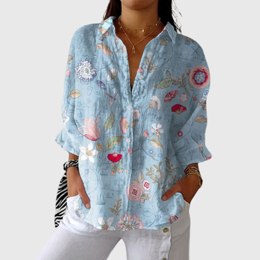 Leichte und farbenfrohe bedruckte Bluse von Stefanie Berlin