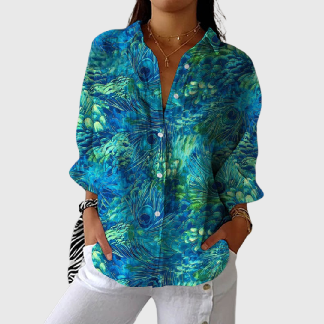 Leichte und farbenfrohe Druckbluse von Stefanie Berlin