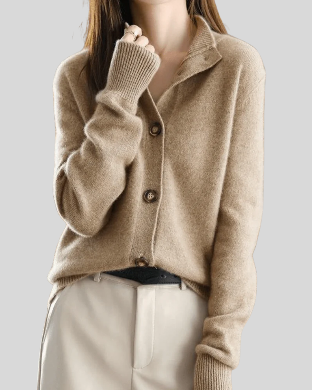 Claire | Kaschmir Cardigan im Retro-Stil - Ansicht 4