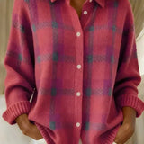 Astrid | Klassische karierte Strickjacke