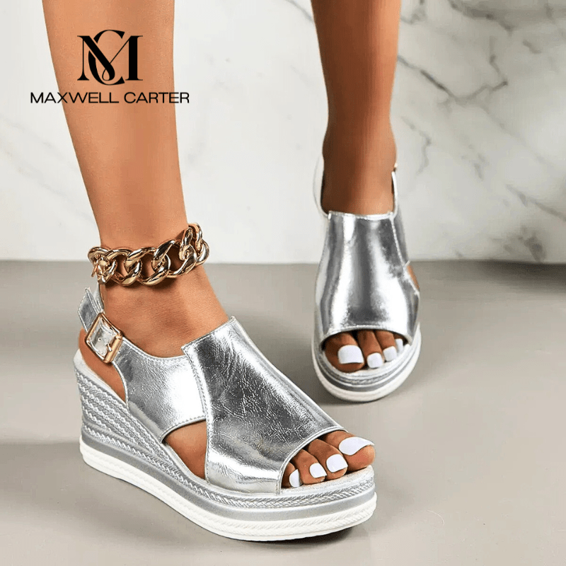 Bianca - Stylische Metallic-Sandalen - Ansicht 2
