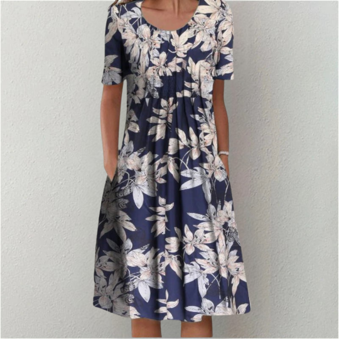 Tanja | Elegantes und lässiges Blumenkleid mit Taschen - Ansicht 8