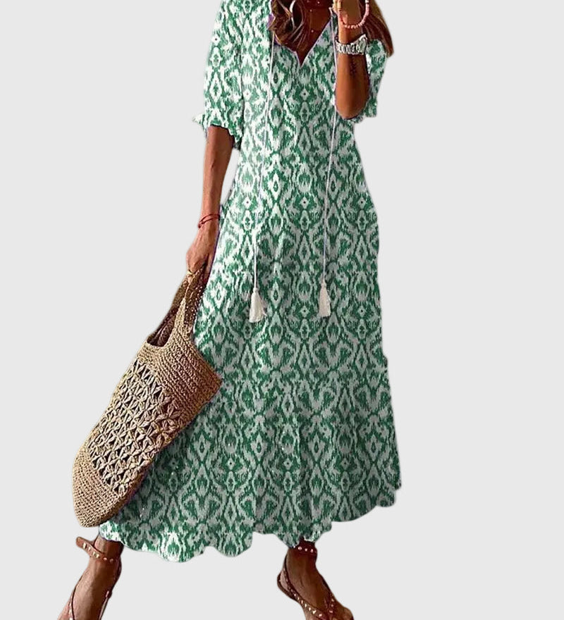 Amalia | Vintage Boho Maxikleid für den Sommer - Ansicht 2