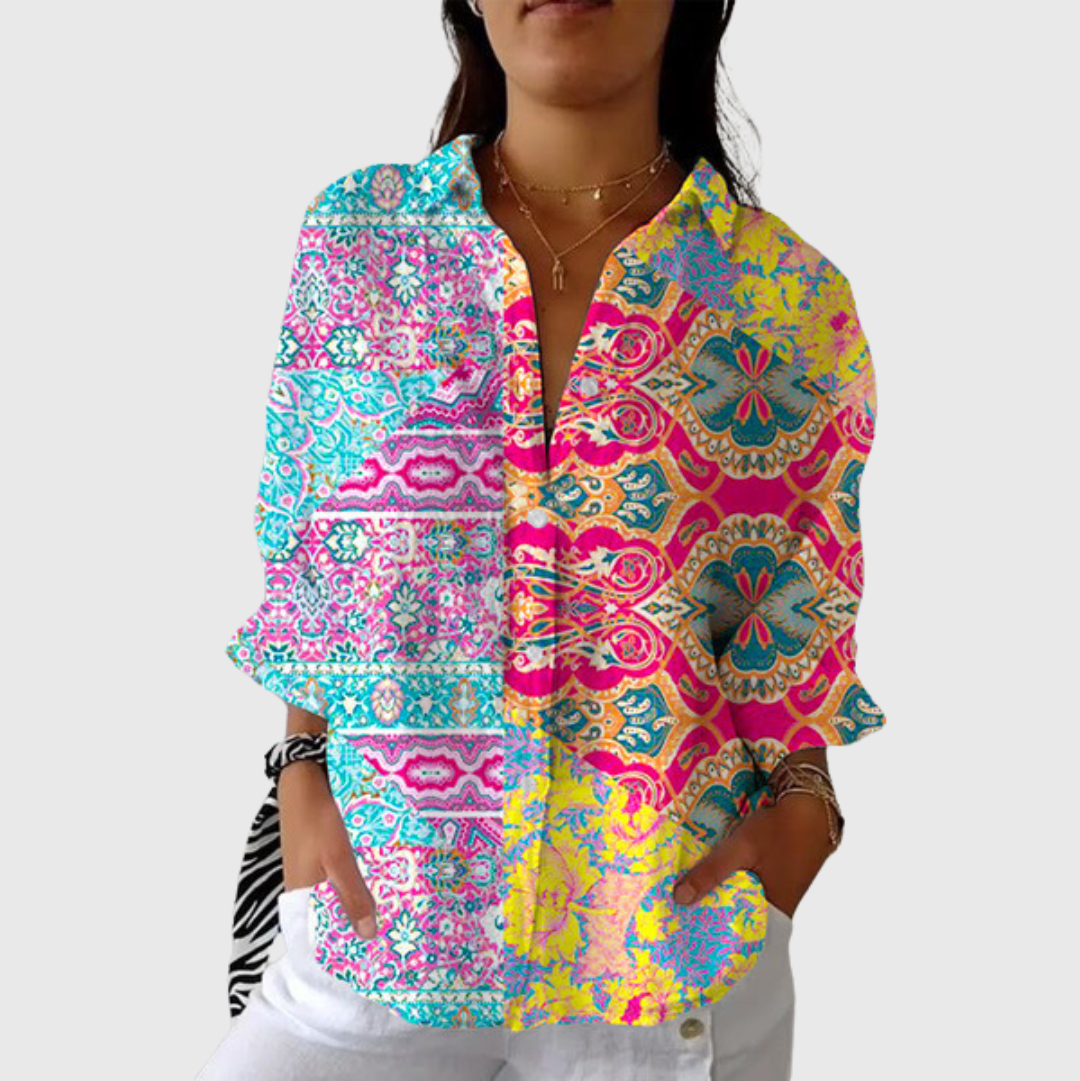 Leichte und farbenfrohe Druckbluse von Stefanie Berlin