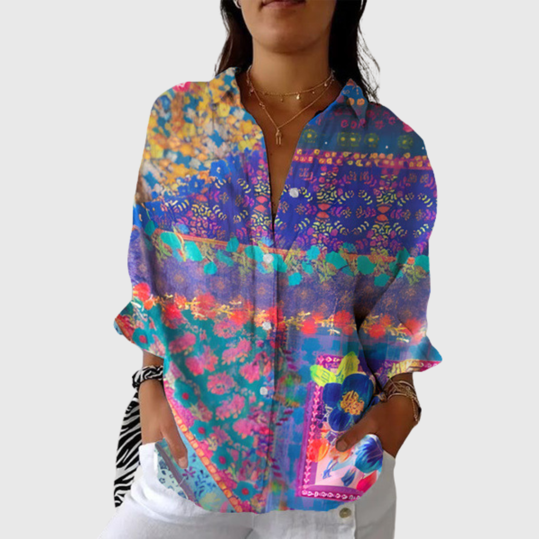 Leichte und farbenfrohe Druckbluse von Stefanie Berlin