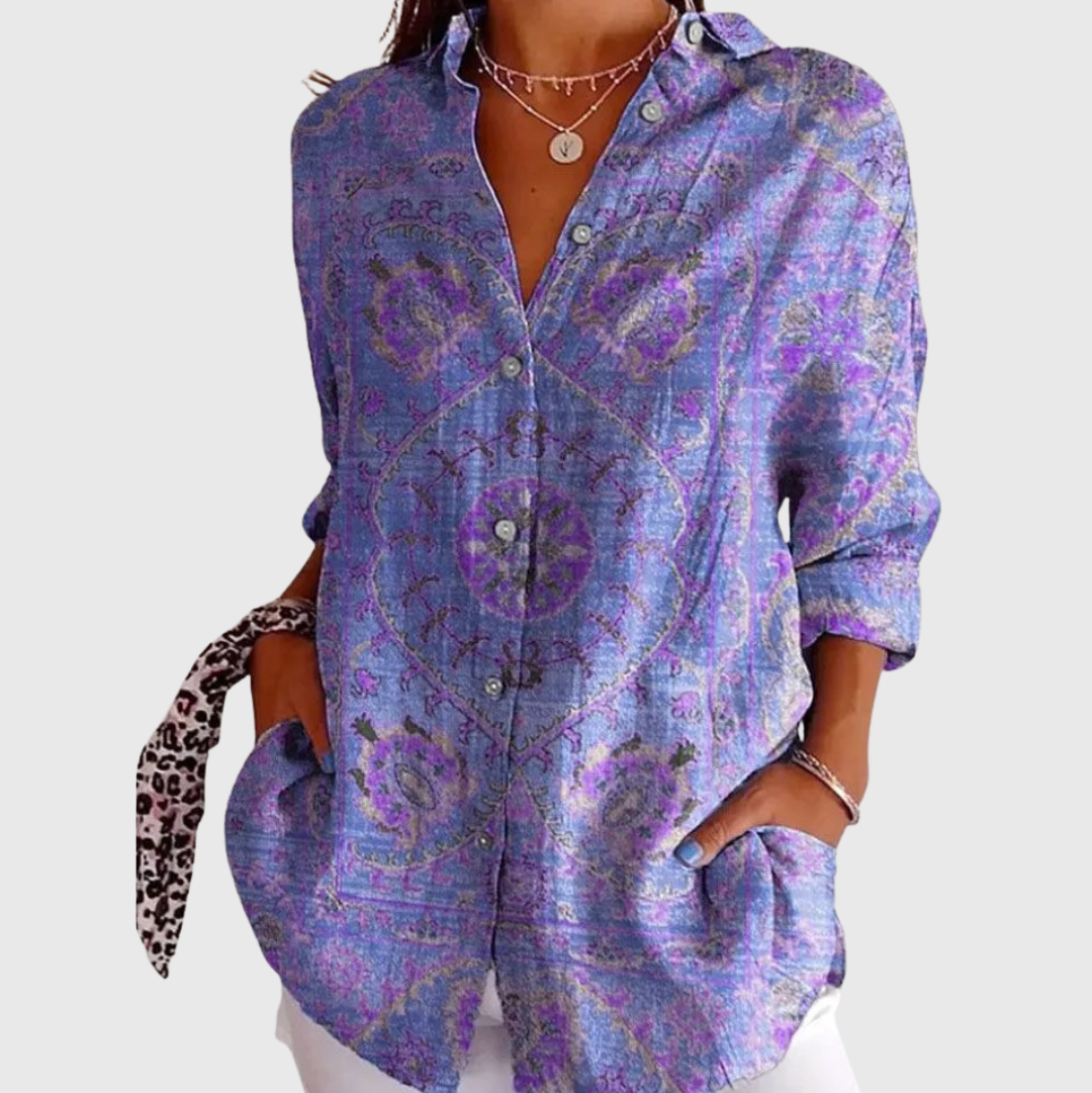 Leichte und farbenfrohe Druckbluse von Stefanie Berlin
