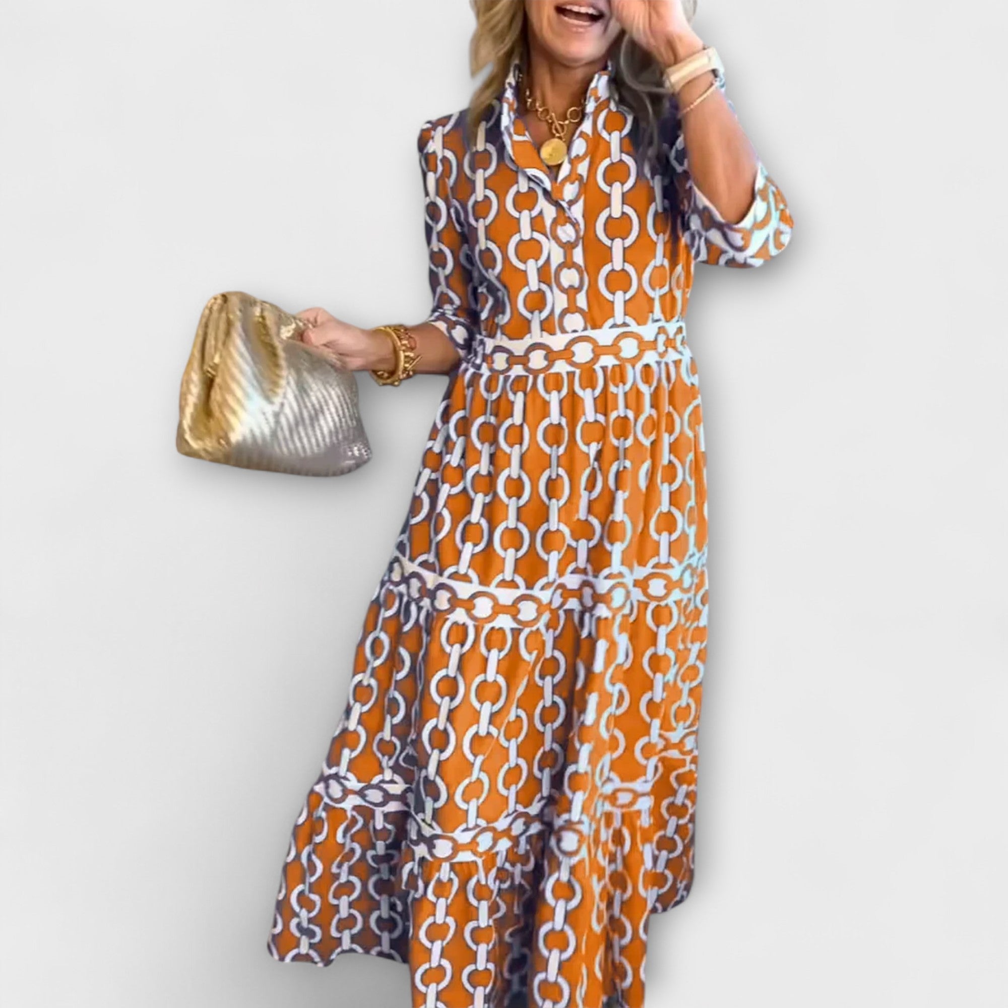 Juliana | Midi-Kleid mit Kettenmuster - Ansicht 5
