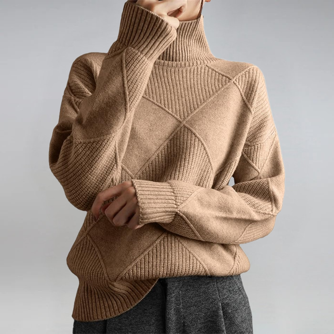 Laura | Luxuriöser Kaschmirpullover mit Stehkragen - Ansicht 2