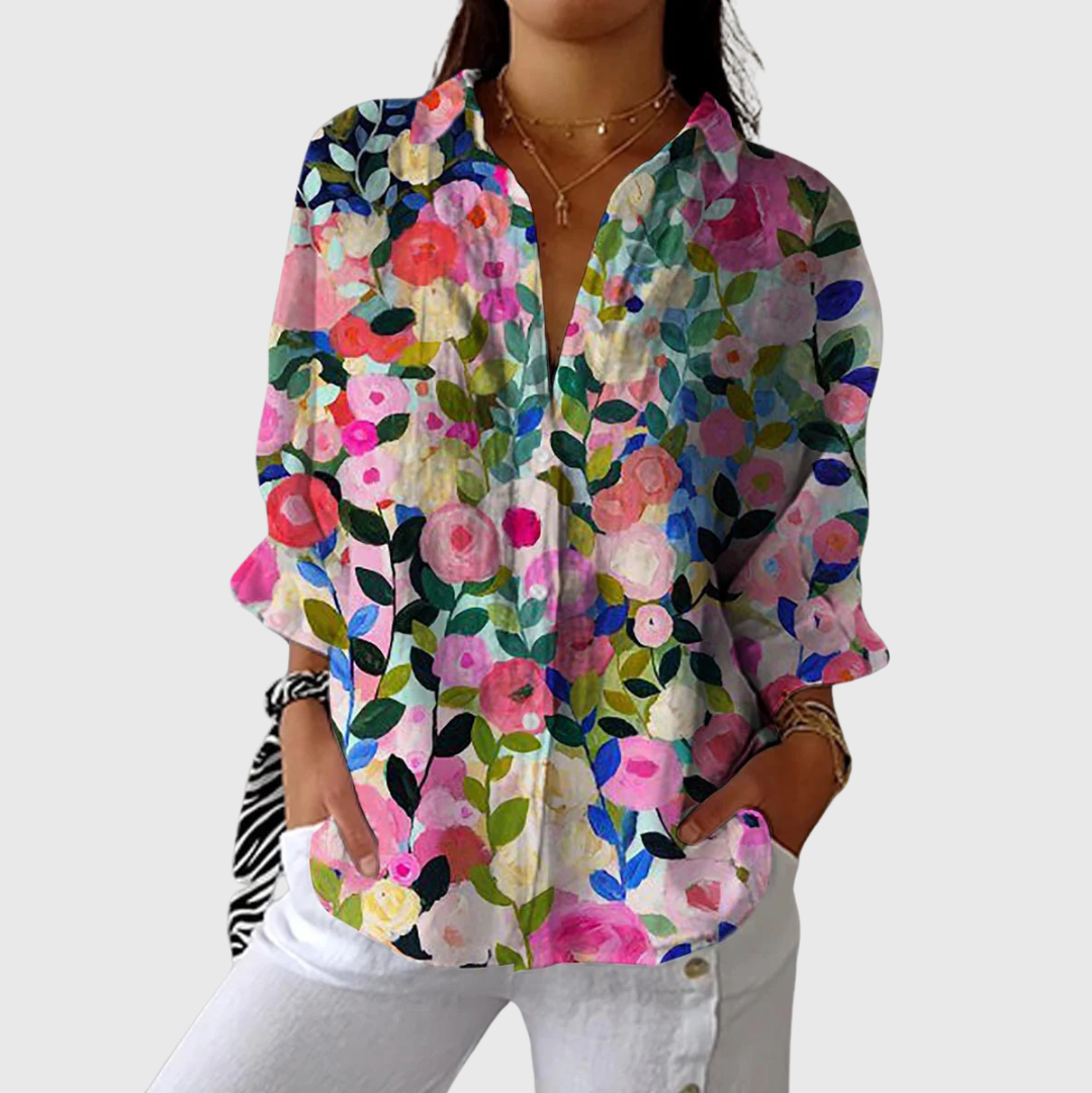 Leichte und farbenfrohe Druckbluse von Stefanie Berlin