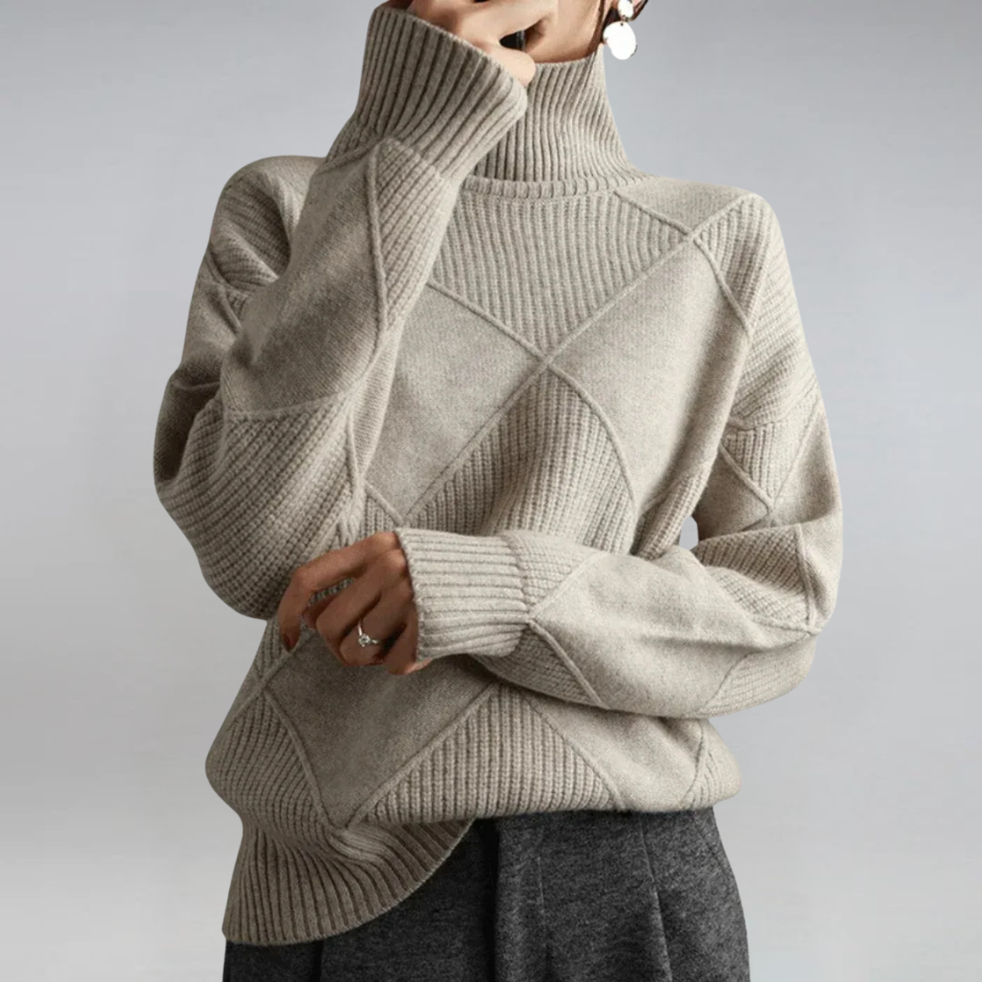Laura | Luxuriöser Kaschmirpullover mit Stehkragen - Ansicht 3