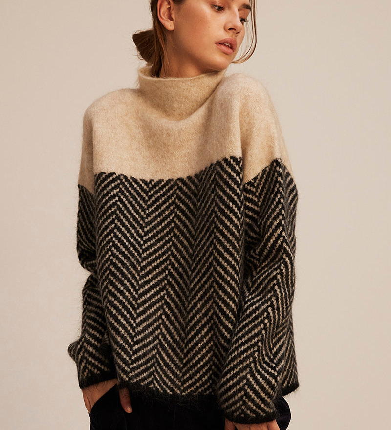 Norah | Pullover aus Baumwolle mit Stehkragen - Ansicht 3