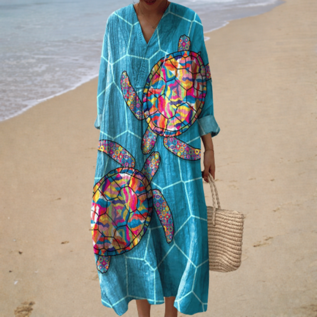 Flatterndes Sommerkleid mit Druck von Stefanie Berlin