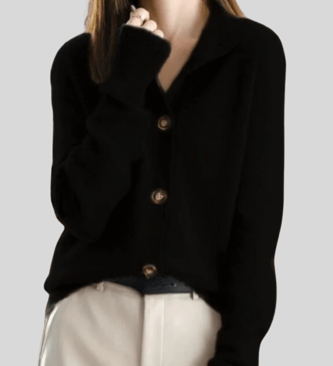 Claire | Kaschmir Cardigan im Retro-Stil - Ansicht 5
