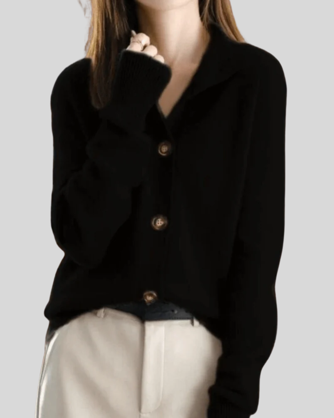 Claire | Kaschmir Cardigan im Retro-Stil - Ansicht 5