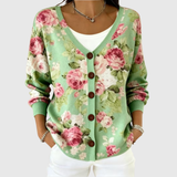 Rose | Bequeme Strickjacke mit Knöpfen