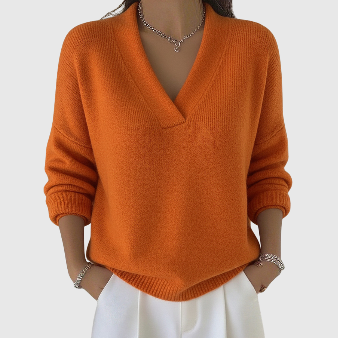 Franziska | Weicher V-Ausschnitt-Pullover in lässiger Passform - Ansicht 5