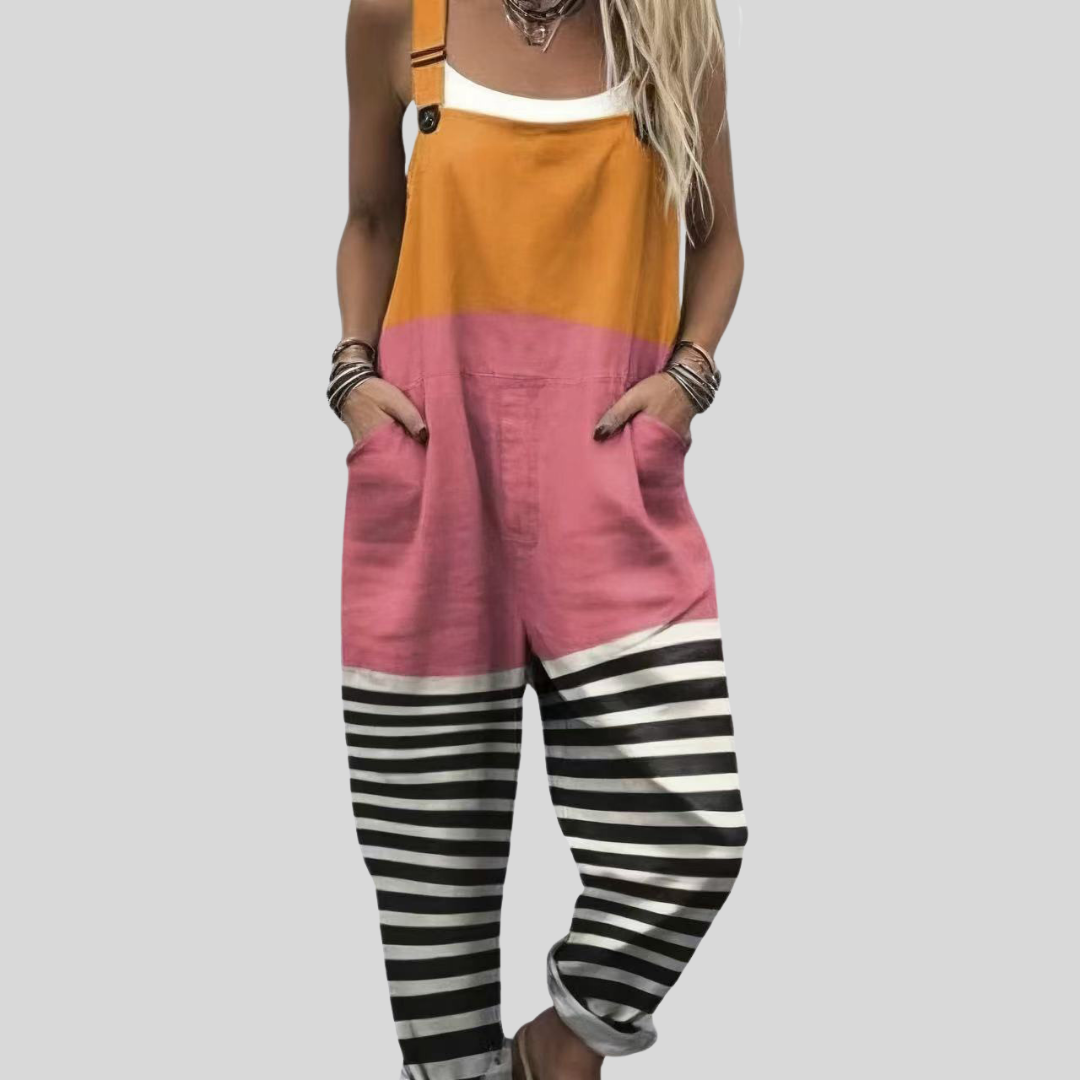 Color-Block Latzhose Orange-Rosa von Stefanie Berlin